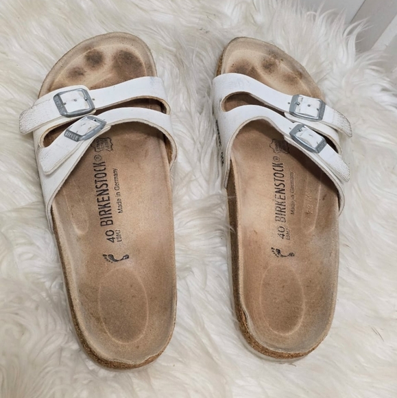 Birkenstock Ibiza White Birko-Flor Slide Slip On Sandals Womans Size 40🌴✌️ - Picture 3 of 6